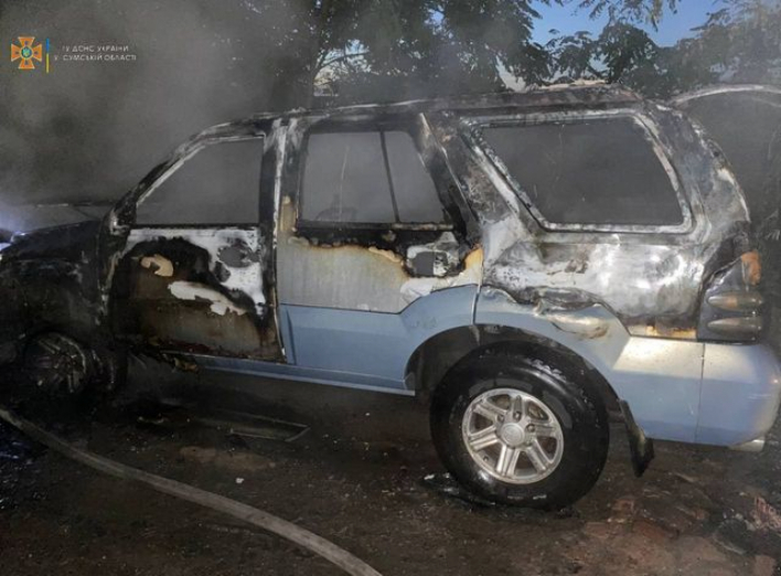 На Сумщині 15 липня вогнеборці ліквідували загоряння легковика фото