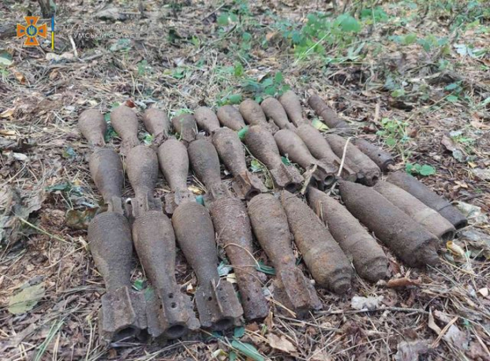 На Сумщині упродовж доби знешкоджено 26 застарілих боєприпасів, ще 62 виявлено фото