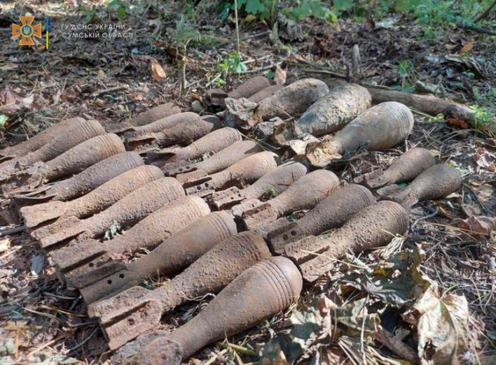 На Сумщині упродовж доби знешкоджено 58 боєприпасів, ще 27 виявлено фото