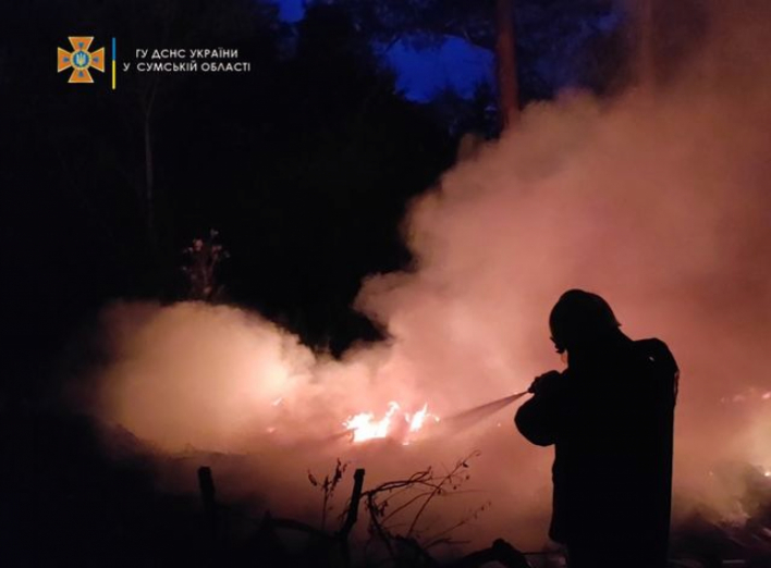 На Сумщині вогнеборці двічі приборкували загоряння на відкритих територіях  фото